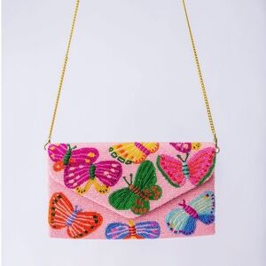 Busy Butterfly Pink Clutch Bag Cute Butterfly Purse for Women